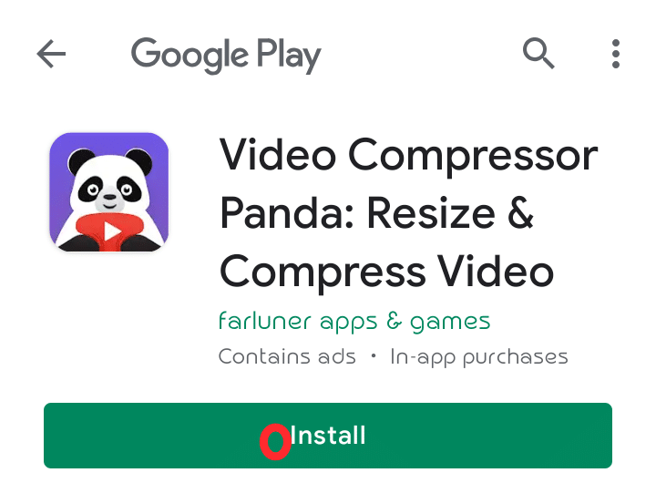 Install video Panda Compressor from Google Play Store