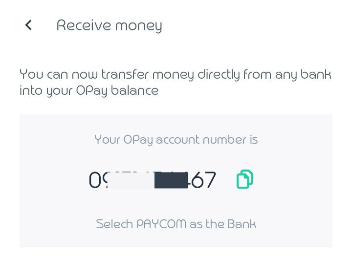 How to check your Opay account number