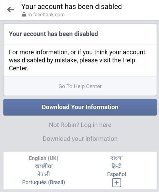 Why Is My Facebook Account Disabled/Restricted?